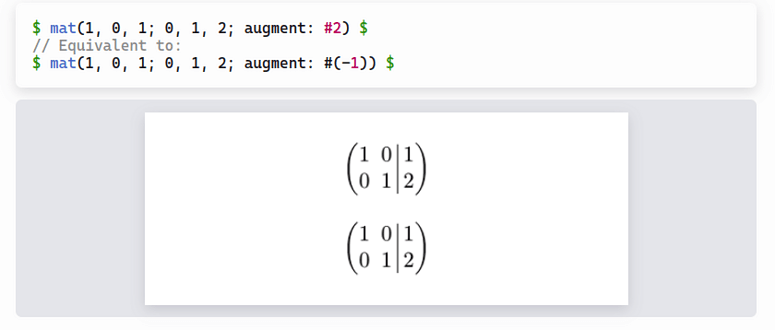 How to typeset augmented matrices? - Questions - Typst Forum
