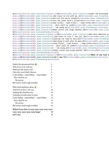 multiline poem
