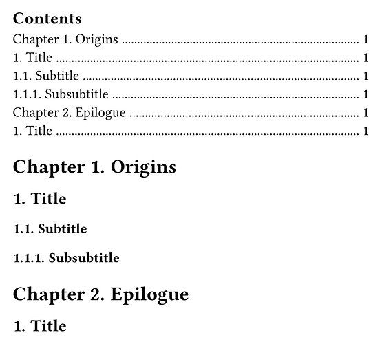 output: chapter and bumped heading levels